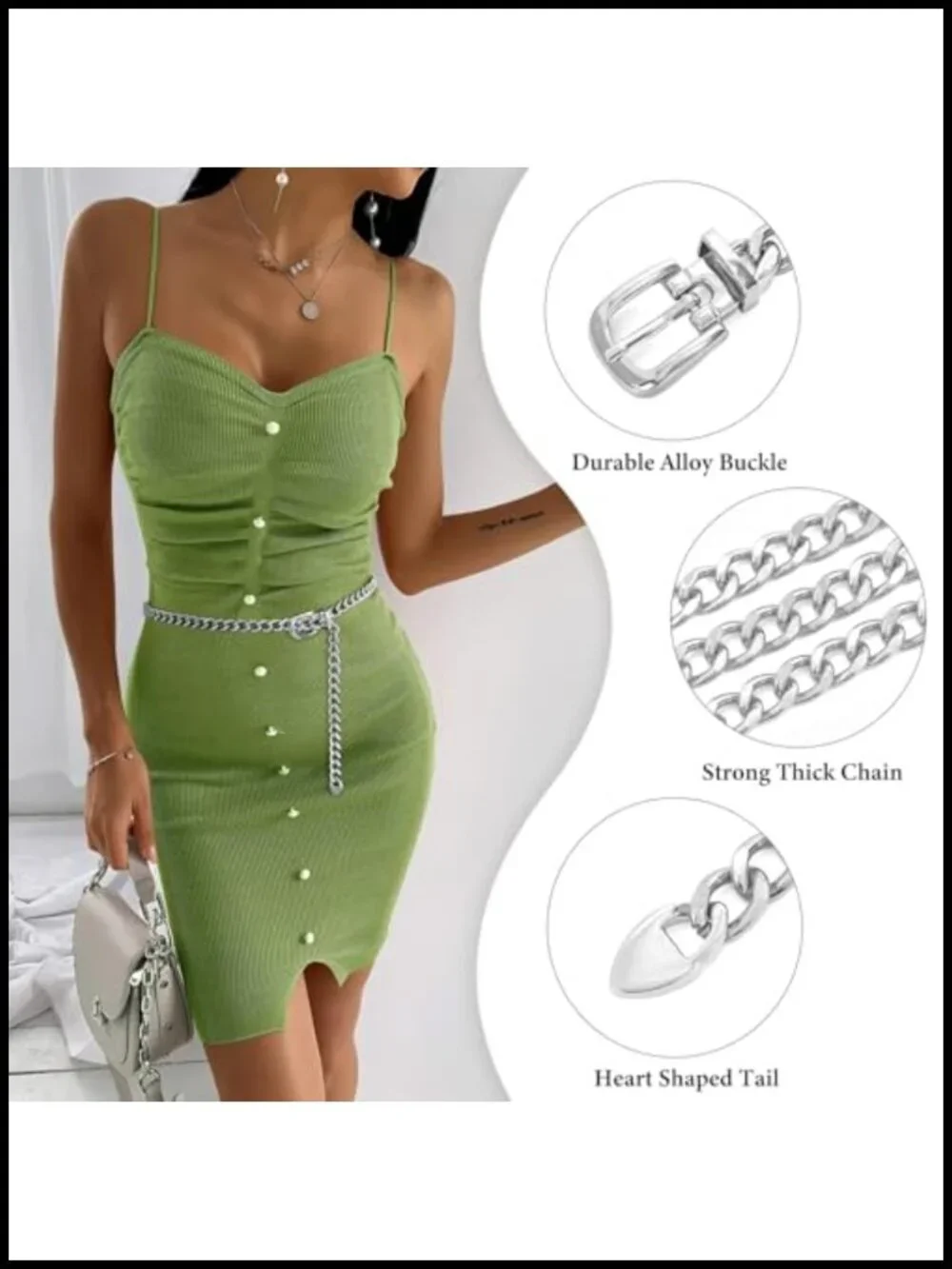 Adjustable Layered Waist Chain Belt for Jeans Dresses
